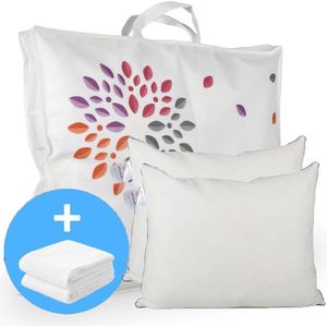 Cinderella Fusion Firm Hoofdkussen Set (2 Kussens + 2 Moltonslopen) - Anti Allergie - 60x70 cm - Wit