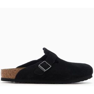 Birkenstock Boston Suede Slippers Muiltjes - Zwart - Unisex - Maat 36