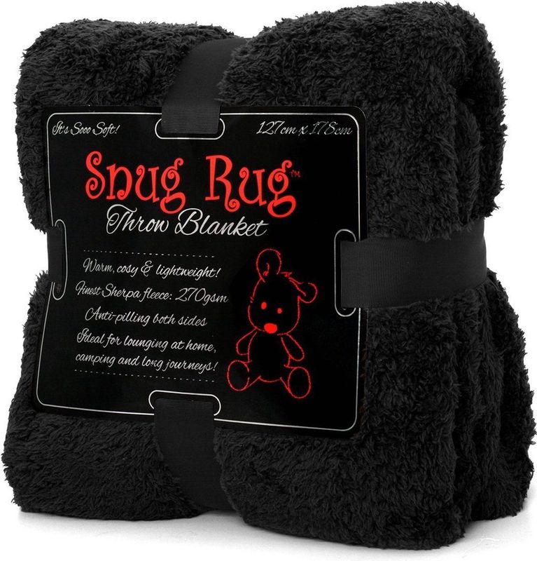 Snug Rug - Sherpa - Fleece Deken - Zwart - 270gsm Sherpa Fleece