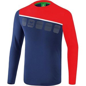 Erima 5-C Longsleeve Kinderen - New Navy / Rood / Wit | Maat: 140