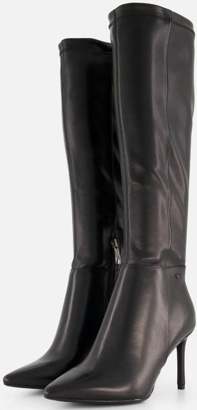 Tamaris - Lange Laarzen - Zwart - Knielaarzen - 9 cm Stilettohak