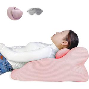 Leeskussen en wigkussen voor beenverhoging - reflux kussen voor comfortabel zitten en slapen - roze.