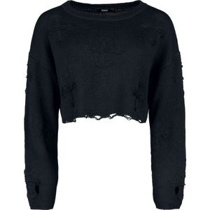 Banned Onyx Bow Jumper Dames Gebreide trui - zwart - S