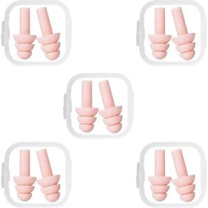 Zachte Silicone Oordopjes - 5 Paar Herbruikbare Oordopjes voor Slaap, Werk en Zwemmen
