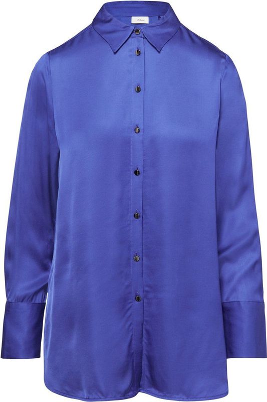 Blouse - Viscose-satijn - Lange Lijn - Met Metalen Knopen - Klassieke Overhemdkraag