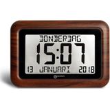 GEEMARC VISO10 Digitale kalender klok met complete dag / datum / tijdweergave - Houtlook