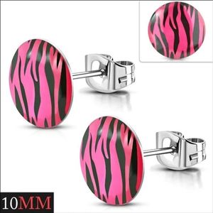 Aramat Jewels Oorbellen - Trendy Zebra Print Oorbellen - Roestvrij staal - Vrouwen - Volwassenen - 10