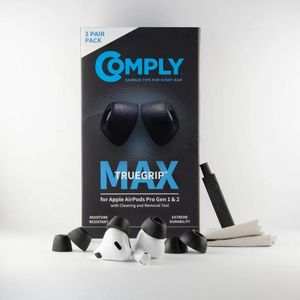 Comply - TrueGrip MAX - Vervangende Tips - Zwart - 3 Paar - Voor Apple AirPods Pro