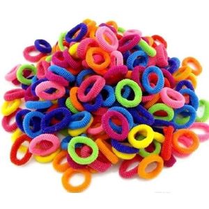 Gekleurde Haarelastiekjes - Haarelastiekjes voor meisjes - Regenboog - Haarbandjes voor kinderen - 100 stuks