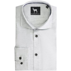 GENTS - Overhemd Blumfontain uni structuur strijkvrij - Katoen - Grijs - Maat L/L