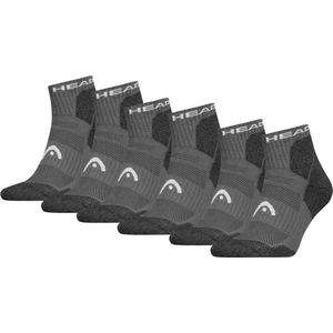 HEAD Wandelsokken All Climates Hiking Quarter - 6 paar - Halfhoge Hiking Sokken -Grijs - Maat 39/42