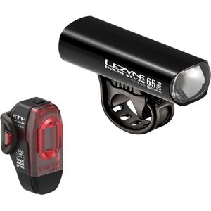 Lezyne Hecto StVZO Pro 65 / KTV StVZO Pair - Oplaadbare LED fietslampen - Voor 200 Lumen & 3 standen - Achter 11 Lumen & Standen - Accu 7-8 uur - Zwart