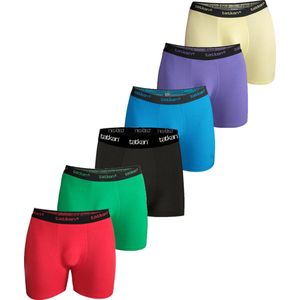 Tatkan-Boxershort Heren-Underwear Heren Boxershorts - Modal Heren Ondergoed - Modal Boxershorts voor Mannen - Heren Onderbroeken - Normale pijp - Maat XL - 6-pack - Zwart, Paars, Rood, Turquoise, Groen, Geel