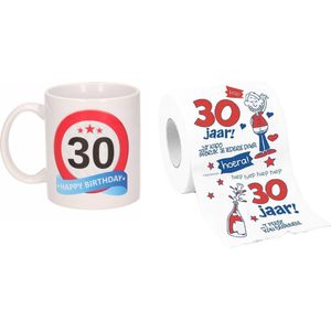 Cadeau set voor 30e verjaardag - Koffie mok en funny Wc-rol - Voor mannen van 30