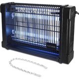 kwmobile vliegenvanger met UV licht - Elektrische insectenlamp - Vliegenlamp 20 Watt - Bereik 80 m² - Inclusief ketting om op te hangen - Zwart