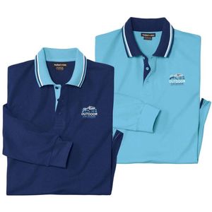ATLAS FOR MEN - Set van 2 outdoor polo’s - Heren - Verkrijgbaar in grote maten - L