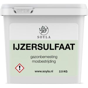 IJzersulfaat - 2.5 KG - 125 m2 - IJzersulfaat Voor Gazon - Anti Mos Gazon - Mos Verwijderaar - Mos Bestrijding Gazon - Gazon Mest