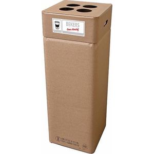 Afvalbak karton, Afvalbox bekers zonder opvangsyst. (hoog 97 cm herbruikbaar)