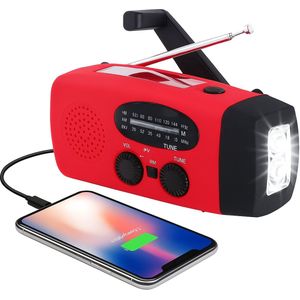 ThuisComfort- Multifunctionele Noodradio met Solar & Dynamo | AM/FM/NOAA Weer Radio | Powerbank 2000mAh | LED Zaklamp & SOS Alarm | Voor Noodpakket & Survival