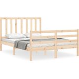 vidaXL - Bedframe - zonder - matras - massief - grenenhout - 140x190 - cm
