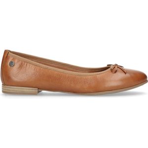 No Stress - Dames - Cognac leren ballerina's - Maat 37