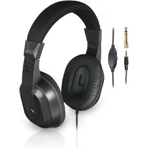 Kabelgebonden Over-Ear Hoofdtelefoon met Lange Kabel en Volumeregelaar voor TV en Muziek - 3,5 mm en 6,35 mm Adapter