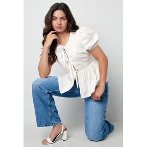 Peplum blouse strikjes - schootje - nieuwe collectie - lente/zomer - dames - wit - maat L