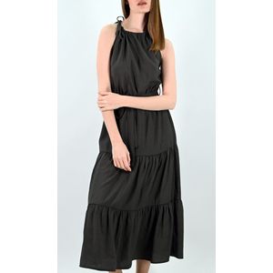 YesMooi - Gelaagde Midi Jurk - Zomerjurk - Antraciet - XS (34)