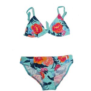 Esprit - Triangel Kinder Bikini - Turquoise / roze - Maat:170/176