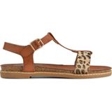 PS Poelman - Brizo - Sandalen - Cognac Bruin met Luipaard Print