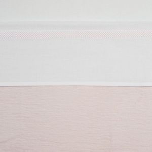 Meyco ledikant laken met stip bies - 100x150 cm - lichtroze/wit