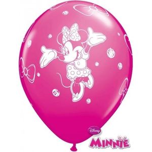 Minnie Mouse kinder feestje thema ballonnen 18x stuks - Feestartikelen/versieringen