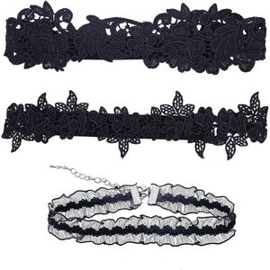 1 paar bruiloft kousenbanden - kant choker - zwart design - dames accessoires .