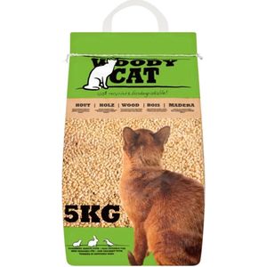 Woody Cat houtkorrel kattenbakvulling 3 x 5 kg