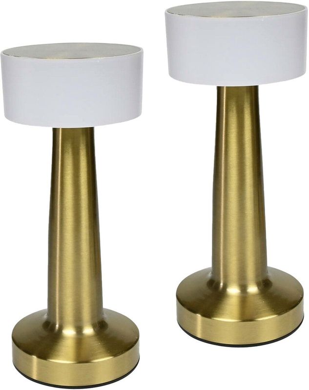 Benson - LED Tafellamp - Goud - Oplaadbaar - Draadloos - 21 cm