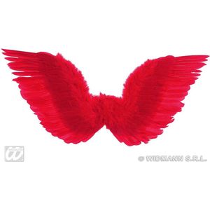 Widmann - Gevederde Vleugels Rood - Rood - Halloween - Verkleedkleding