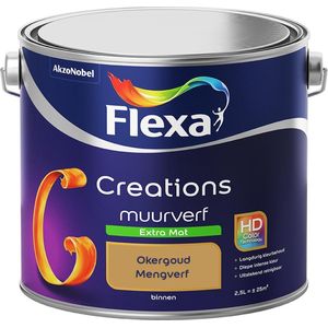 Flexa Creations - Muurverf Extra Mat - Okergoud - Kleur van het Jaar 2016 - Goud - 2,5 Liter