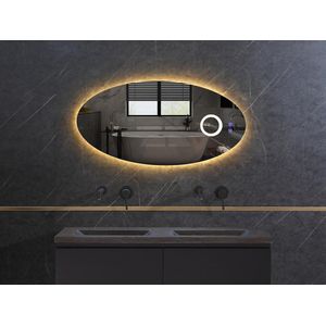 Mawialux LED Spiegel - 100x50cm - Ovaal - Verlichting - Verwarming - Vergrootglas - MR510050
