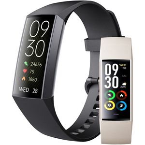 Siltcon® Activity Tracker Pro – Stappenteller Horloge - Hartslagmeter – Bloeddrukmeter - Slaapmonitor - Saturatiemeter – Sporthorloge – Smartwatch Dames, Heren & Kinderen - Universeel - RVS - Elke pols - Incl. 2 Bandjes