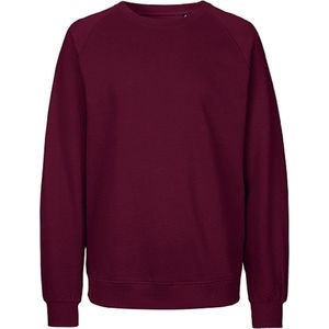 Fairtrade unisex sweater met ronde hals Bordeaux - L