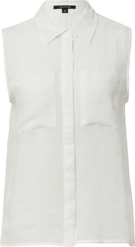 comma - Blouse - Mouwloos - Ramie - Oversized Schouders