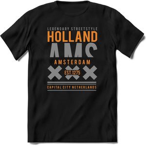 Amsterdam - Holland | TSK Original & vintage | T-Shirt Heren - Dames | Zilver - Goud | Perfect Cadeau Shirt | Grappige Spreuken - Zinnen - Teksten | Maat S