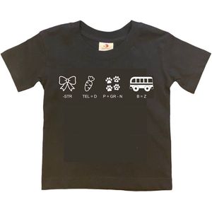 Shirt Aankondiging zwangerschap Rebus Ik word grote zus | korte mouw | zwart/wit | maat 86/92 zwangerschap aankondiging bekendmaking Baby big sis sister Grote Zus
