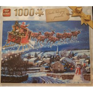 King Santa Bringing Presents - 1000 stukjes