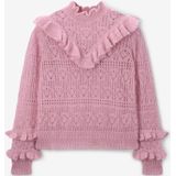 Sissy-Boy - Ajour Trui - Roze - Met Ruffles