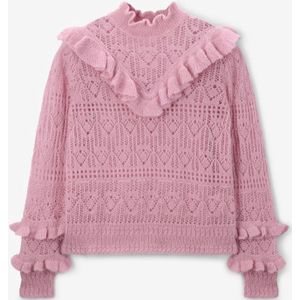 Sissy-Boy - Ajour Trui - Roze - Met Ruffles