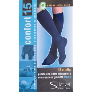 Silca® Confort 15 mmHg compressiekousen - steunkousen - sokken voor  werk & reizen - kleur Blauw schoenmaat 39-40