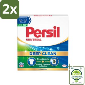 Persil - Wasmiddel - Waspoeder Universal - Witte Was - Krachtige Vlekverwijdering - 50 wasbeurten - Voordeelverpakking - 2 stuks - Witte was - Waspoeder