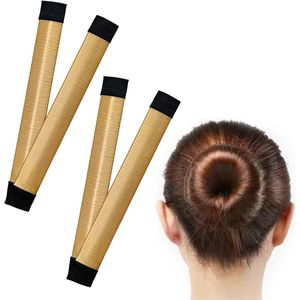 Allecto plus - Haarknotmaker 2 stuks - Franse knotmakers - Twist Fold Haardonuts - knotten - Haaraccessoires meiden vrouwen - Beige