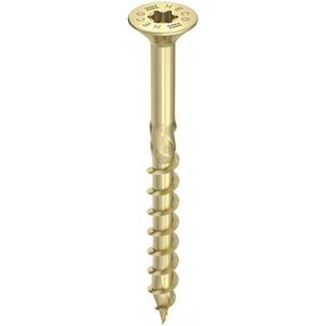 Heco -Topix-Plus schroeven - Torx 20 - 4,5 x 45mm - Deeldraad - Geel verzinkt (15 stuks)